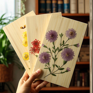Kit de manualidades de marcapáginas de bambú con flores prensadas, tema de la naturaleza, para niños de 7 a 12 años, uso en casa u oficina - Product Image 1