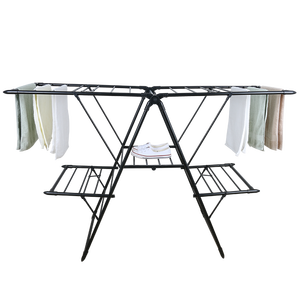 Grand séchoir d'extérieur pliable en métal à 3 niveaux de 18m pour sécher les vêtements - Product Image 1
