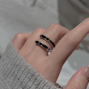 Anillo Ajustable Wenchi S925 de Plata Pura con Cruz, Diseño Medieval Vintage Sencillo, Estilo Gótico de Nicho con Zirconia y Esmalte, Abierto, China - Product Image 3