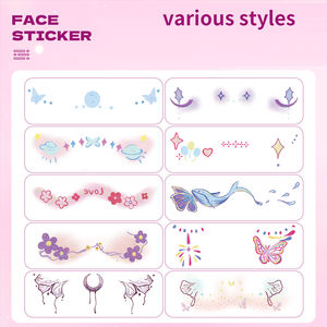 임시 반짝이 페이셜 데칼 무독성 피부 친화적 인 제거 코스프레 이벤트 및 사진 촬영을위한 오래 지속되는 샤인 - Product Image 3