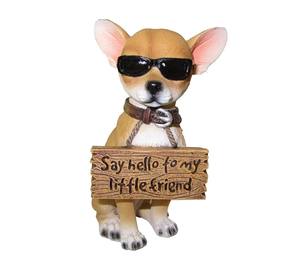 Señal de bienvenida de perro <span class=keywords><strong>Chihuahua</strong></span> de poliresina, figuras surtidas de <span class=keywords><strong>Mini</strong></span> perro, bienvenida de perro, estatuas de jardín coleccionables para mascotas para el hogar - Product Image 2