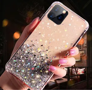 Drop Gluing Gold Foil Soft TPU Case For iPhone 14 13 Mini12 11 Pro X 6 6S 7 8 Plus XR XS Max Phone Bling Star Skin Cover Coque