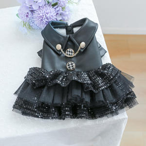 New Pet Roupas Jaqueta De Couro e Saia Sparkle Set Cool Punk Outfit para Cães e Gatos - Product Image 3