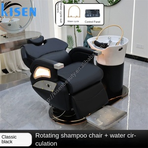 Sillón de Peluquería Eléctrico Reclinable Profesional KISEN con Lavabo de Cerámica de Alta Gama para Salones, Hoteles y Centros de Belleza - Product Image 4