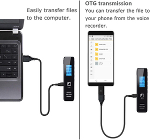 <span class=keywords><strong>Dictaphone</strong></span> rechargeable avec haut-parleur <span class=keywords><strong>stéréo</strong></span> Enregistreur vocal protégé par mot de passe qui enregistre l'audio au format WAV - Product Image 4