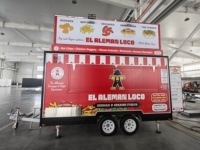Mini-remorque alimentaire de 3 m de marque avec peinture entièrement personnalisée et QR code pour les réseaux sociaux, chariot promotionnel viral pour les campagnes marketing d'influenceurs