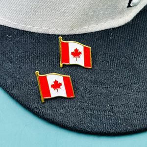 Us Canada Flag Metal Enamel Badges Irregular Shape Nickel Free Butterfly Buckle <b>Pin</b> For <b>Hats</b> Clothing Accessories - Product Image 3