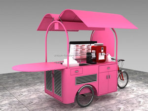 Carretto Caffè dal Design Accattivante, Carretto Mobile per Torte, Triciclo per Fast Food con Ruote, Chiosco per Snack in Vendita - Product Image 2