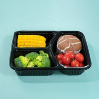 Boîtes à repas de 38 oz à 3 compartiments, boîtes de rangement alimentaire, boîte bento avec couvercle