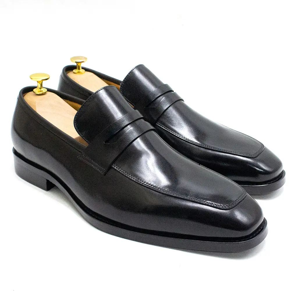 Italy handmade a leather business dress shoes breathable men's loafers leather classic commuter office men's shoes