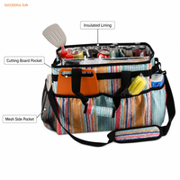 Sac repas d'extérieur rayé taille moyenne, imperméable, avec doublure en feuille d'aluminium, multi-poches, pour pique-nique, portable, vente en gros en vrac, direct usine
