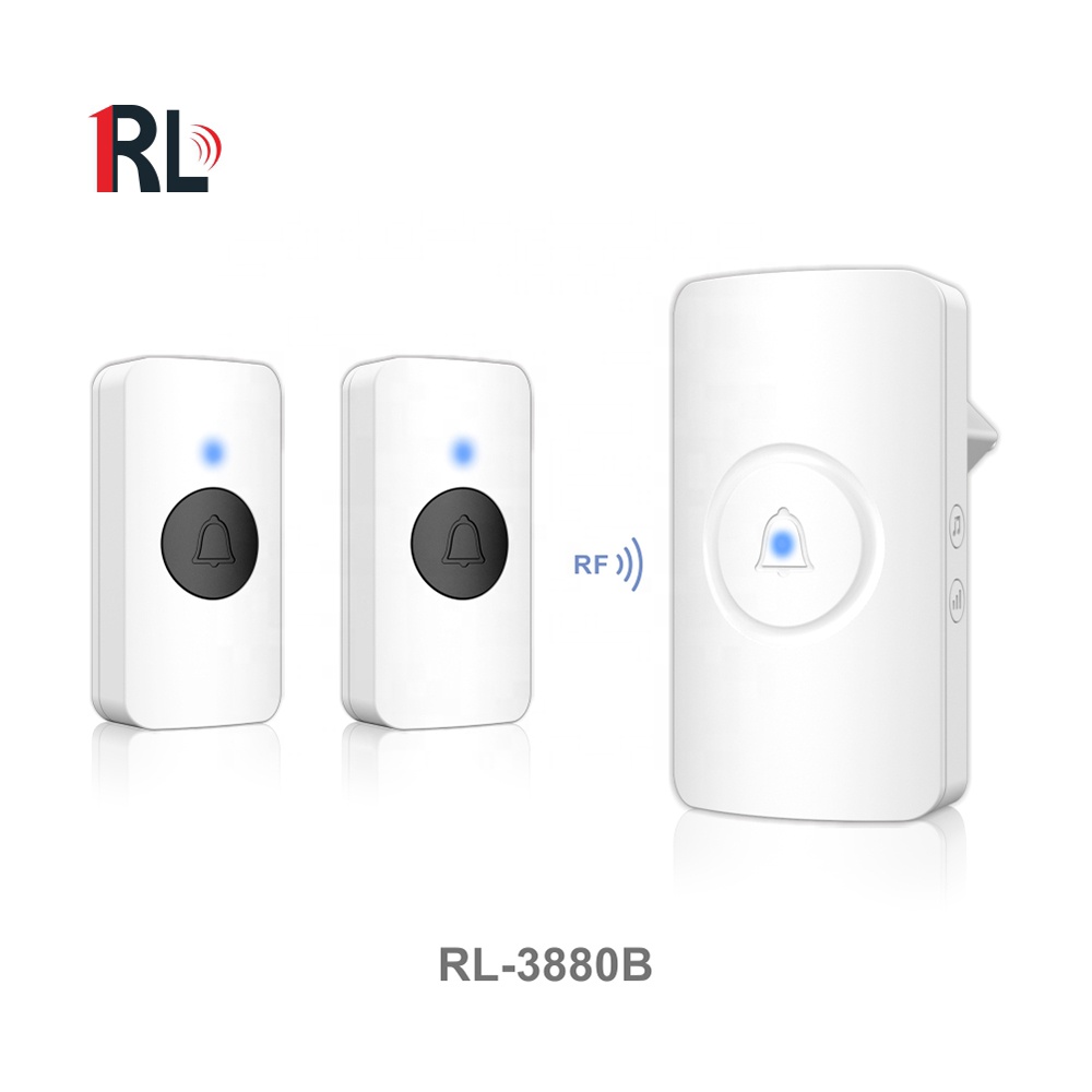 80 Easy to install smart home waterproof wireless wifi doorbell wireless AC ring doorbell with two remote controls