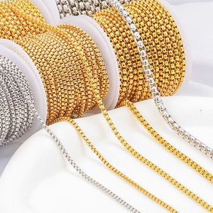 1.5mm 2.5mm 3.5mm 4mm boîte en acier inoxydable chaîne en or bijoux à bricoler soi-même collier Bracelet faisant <span class=keywords><strong>des</strong></span> accessoires - Product Image 1