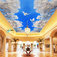 Dekorasi 3D cetakan UV Digital DIY ruang luminer tekstil palsu mural PVC film langit-langit melar membran plastik untuk atap