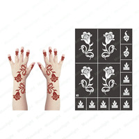 Pochoirs de tatouage temporaires en PVC de marque Moonlight, personnalisés OEM, en promotion, pour enfants, mode, henné, mehndi, art noir, pochoirs pour les mains