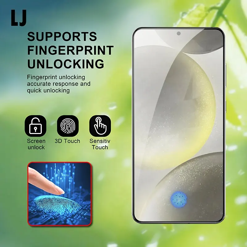 Haakse Vingerafdruk Unlock Ultra-Dunne 0.25Mm Gehard Glas Screen Protector Voor Ai Phone Samsung S24 Ultra