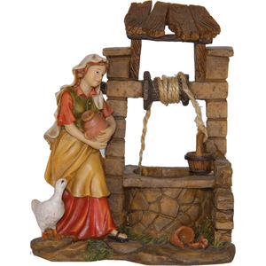 Fontaine de figurines de la Nativité allemande ZICOM peinte à la main avec une femme de ménage pour figurines de Noël de 11 cm (9069-K902) - Product Image 1