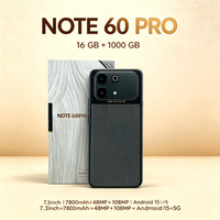 Nuevo Diseño Note 60 Pro 6.8" 144Hz AMOLED 6800mAh 90W Carga Rápida 5G Versión Global Teléfono Inteligente con Cámara y Video