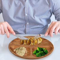 Plateau de petit-déjeuner en bois d'acacia écologique avec logo personnalisé, plat de service en bois jetable pour hôtels et cuisine, assiette à dessert sécurisée