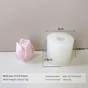 Usine prix de gros bougie parfumée 3D Silicone moules fleur et béton plâtre bougies gâteau outils - Product Image 3