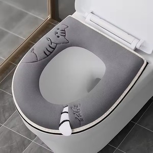 Funda de asiento de inodoro portátil con cremallera, suave y cálida para invierno, cojín grueso para WC, para las cuatro estaciones, nueva. - Product Image 1