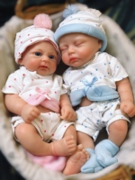 13 Zoll Realistische Reborn Weiche Silikon Vollsilikon Babypuppen für Mädchen Handgefertigte Echt Aussehende Weiche Spielzeugpuppen Pädagogisches Festival-Geschenkset