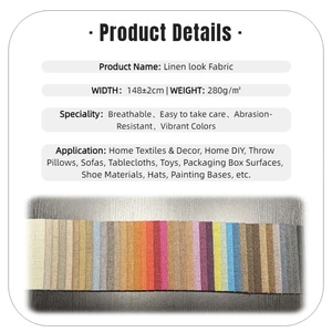 Textiles y Decoración para el Hogar, Tela con Aspecto <span class=keywords><strong>de</strong></span> Lino, Tela <span class=keywords><strong>de</strong></span> Poliéster con Aspecto <span class=keywords><strong>de</strong></span> Lino para Tapicería <span class=keywords><strong>de</strong></span> Sofás, Sillas, Cojines, Manteles - Product Image 5
