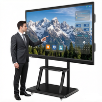 Pizarra Interactiva Inteligente LCD Comercial de 65 Pulgadas, Resolución 1920x1080, Táctil Multipunto, con Carro - Para Conferencias y Capacitación