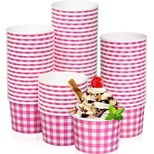 8 Oz usa e getta Frozen Yogurt Dessert ciotole Sundae Cups forniture per feste trattare contenitori per alimenti da asporto vaschetta per gelato in carta