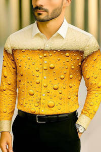 Chemises habillées pour hommes à manches longues, à simple boutonnage, anti-froissement, respirantes, imprimées, printemps, brillantes, décontractées, boutonnées, 6XL - Product Image 2