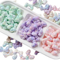 Perles en plastique acrylique opaque plaquées UV, nœud papillon, couleur aléatoire, perles en lucite pour la fabrication de bijoux, bracelets, colliers et boucles d'oreilles