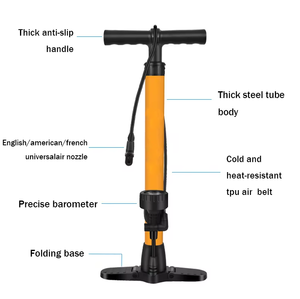 <span class=keywords><strong>Pompe</strong></span> à vélo au sol en acier et aluminium robuste <span class=keywords><strong>avec</strong></span> pédale pliable, jauge PSI pour VTT et vélos de route - Product Image 6