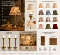 Lampe de table LED vintage de luxe portable sans fil rechargeable avec télécommande et abat-jour rétro pour mariage