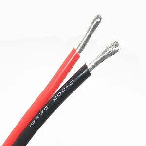 Zachte Siliconen Draad Plat Lint Parallel Rood/Zwart 10awg/12awg/14awg/16awg/18awg Twin Siliconen Kabel