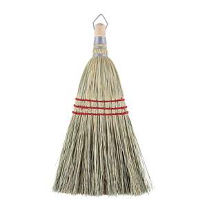 Boardwalk BWK951WC Yellow Corn Fiber Whisk <b>Brooms</b> 1 Dozen Pack with Plastic <b>Handle</b> for Home Use Dustpan Included - Product Image 6