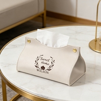 Boîte à mouchoirs en cuir personnalisée, porte-serviettes sur mesure, boîte de rangement pour papier pour la maison/le bureau, cadeau de déménagement