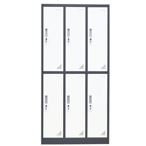 Armoire à 6 portes, casier de rangement vertical, casier métallique pour salle de sport, école, bureau - Product Image 1