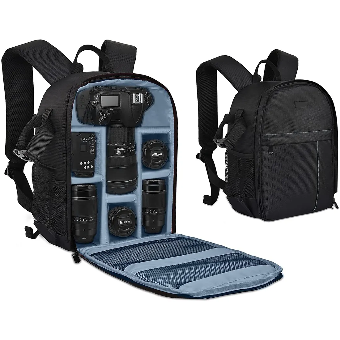 Camera Bag Camera Backpack with Rain Cover for DSLR SLR Cameras Lenses, Tripod and Accessories