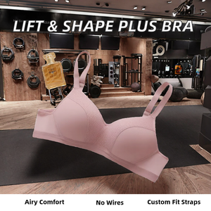 Soutien-gorge tricoté sans armatures pour femmes, grande taille, minimiseur de poitrine, push-up, anti-affaissement, doux, respirant, fin, couleur unie - Product Image 2