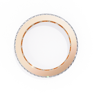 Trendy Rose Gold Diamond Band <b>Ring</b> for Women Elegant Style Shiny Surface Daily Wear Jewelry - Product Image 3