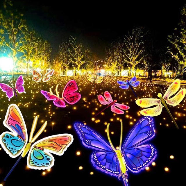 LED Dynamic Outdoor Simulation Butterfly Light IP65 Waterproof Landscape Park Illumination Decoration for Christmas Holiday