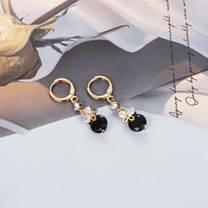 Bijoux CM Fashion, boucles <span class=keywords><strong>d</strong></span>'oreilles 14k, Huggie, papillon, grandes boucles <span class=keywords><strong>d</strong></span>'oreilles en zircon <span class=keywords><strong>bleu</strong></span>, rouge, noir, vert, violet, luxe pour femme - Product Image 5