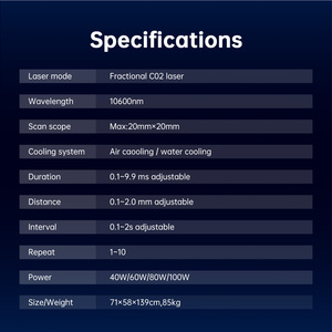 เลเซอร์ CO2 แบบ Fractional รุ่นใหม่ล่าสุด ได้รับการรับรองมาตรฐาน CE ความยาวคลื่น 10600 นาโนเมตร สำหรับการฟื้นฟูผิว ลดรอยแตกลาย - Product Image 2