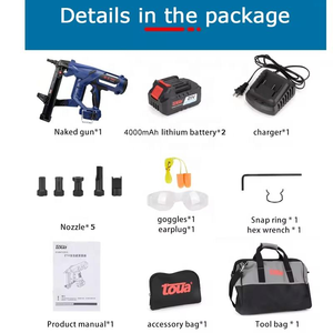 เครื่องยิงตะปูไร้สาย Toua DCCN27 มอเตอร์ไร้แปรงถ่าน ระดับมืออาชีพ สำหรับงานอุตสาหกรรม แบตเตอรี่ความจุสูง ตัวเครื่องสแตนเลส - Product Image 4