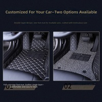 Tapis de sol de voiture sur mesure entièrement enveloppants, double couche, en cuir, avec boucles métalliques, résistants à l'usure, imperméables et antidérapants