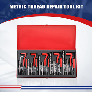 Jeu de 131 pièces métriques HSS 45 #   Kit d'outils de <span class=keywords><strong>réparation</strong></span> de filetages <span class=keywords><strong>Helicoil</strong></span> en acier pour véhicules M5-M12, marque SOOLU, garantie 12 mois - Product Image 6