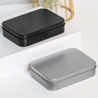 Boîte rectangulaire en fer blanc noir 10*7*2.5cm en stock, échantillon gratuit