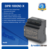 Trelin 100W DPR-100 12V 24V 48V Alimentation industrielle pour semi-conducteurs et équipements de vieillissement, large plage de température -40 à +70°C SMPS