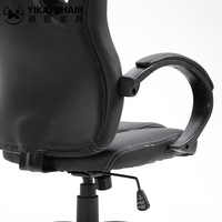 Chaise de bureau ergonomique de style racing entièrement noire, chaise pivotante à dossier haut pour le bureau à domicile et les jeux