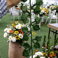 Haute Qualité Artificielle Feuille Verte Raisin Vigne Plafond Décoration Simulation Rotin En Plastique Creeper Enchevêtré Fleurs Herbe